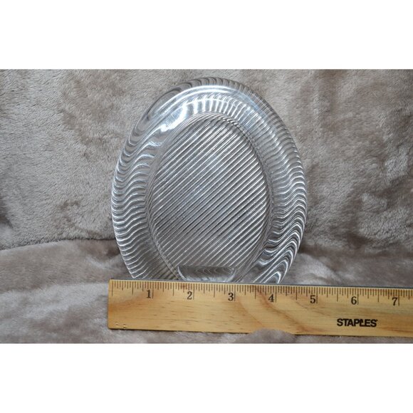 Mikasa Japan Clear Glass Heavy Oval Picture Frame Ribbed Polished Portraits - Picture 7 of 8